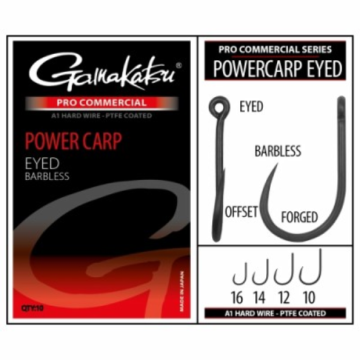 Carlige Gamakatsu Pro Commercial Power Carp Eyed, 10buc/plic