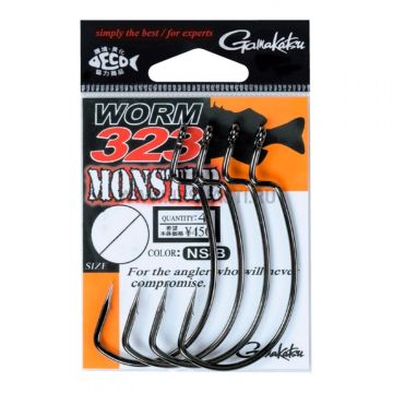 Carlige Gamakatsu Worm 323 Monster NS Black, 4buc/plic