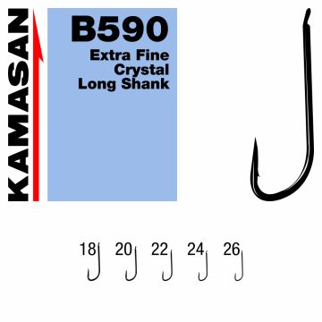 Carlige Kamasan B590 Extra Fine Crystal Long Shank, 10bucplic