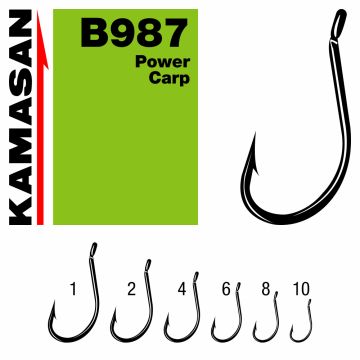 Carlige Kamasan B987 Power Carp, Black Nickel, 10bucplic