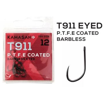 Carlige Kamasan T911 PTFE Barbless, 10bucplic