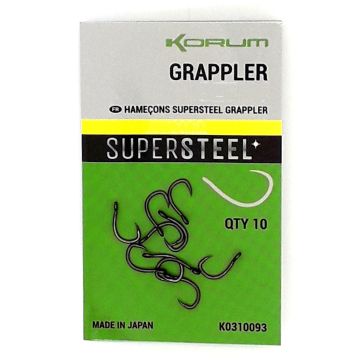 Carlige Korum Supersteel Grappler Hooks Barbless, 10buc/plic