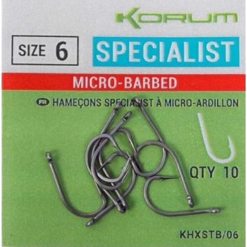 Carlige Korum Xpert Specialist Micro-Barbed, 10bucplic