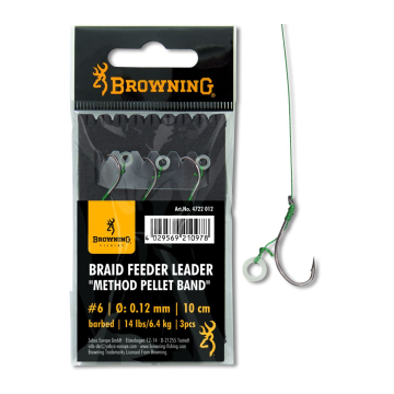 Carlige Legate Browning Braid Feeder Leader Method Pellet Band, 10cm, 3buc/plic