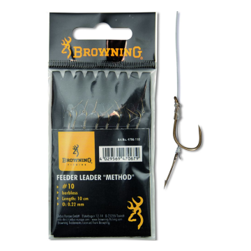 Carlige Legate Browning Feeder Method Hook-to-Nylon Boilie Needle Bronze, 10cm, 8buc/plic