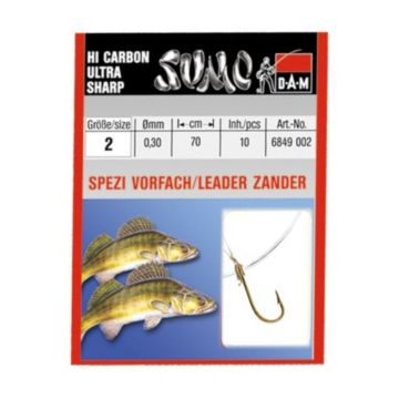 Carlige Legate DAM Sumo Leader Zander 70cm, 0.30mm, 5bucplic