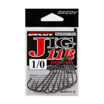 Carlige Offset Decoy Pro Pack JIG 11B Strong Wire, Black
