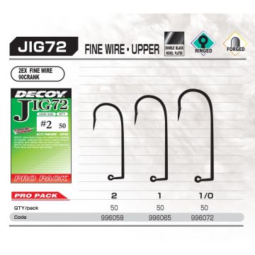 Carlige Offset Decoy Pro Pack JIG 72 Upper Fine Wire, 50buc/plic