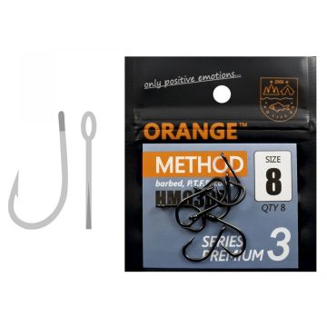 Carlige Orange Fishing Method Hook Series 3, 8buc/plic