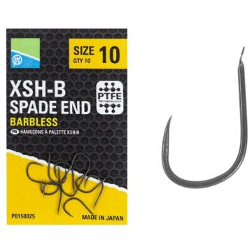 Carlige Preston XSH-B Hooks Spade End Barbless, 10buc/plic