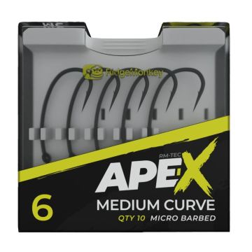Carlige Ridge Monkey Ape-X Medium Curve 2XX Barbed, 10buc/plic