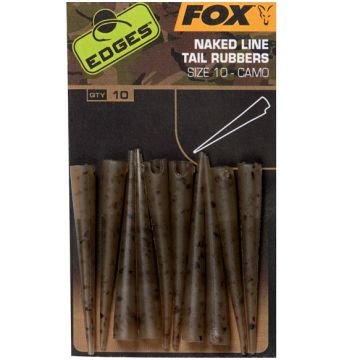 Conuri Antitangle FOX Naked Line Tail Rubbers (Nr.10) Camo, 10buc/plic