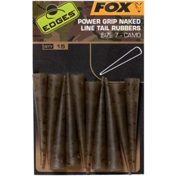 Conuri Antitangle FOX Power Grip Naked Line Tail Rubbers Camo (Nr.7), 10buc/plic
