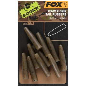 Conuri Fox Camo Power Grip Tail Rubbers, Nr. 7, 10bucplic