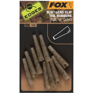 Conuri Fox Edges Camo Slik Lead Clip Tail Rubber, Nr.10, 10bucplic