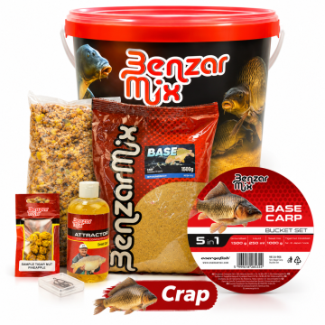 Set Groundbait + Aditivi + Momeli + Galeata Benzar Mix Base, 5L