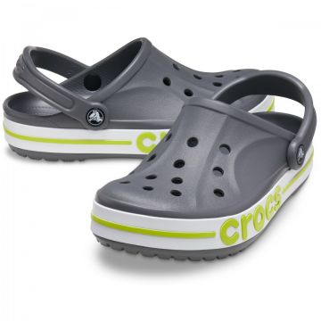 Papuci Crocs Bayaband Clog, Slate Grey/Lime Punch