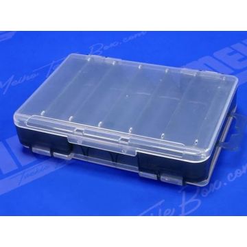 Cutie Meiho Reversible D86 Two Sided Plastic Lure Case Clear Smoke, 14x10.4x3.2cm