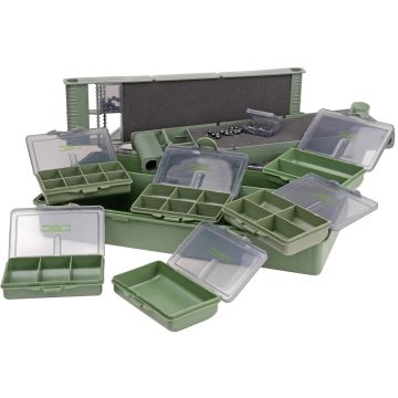 Cutie Multifunctionala Riguri Spro C-TEC Carp Tackle Box System, (6 Cutii Accesorii + 2 Placi Riguri), 35x19x6cm