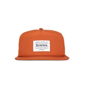 Sapca Simms Unstructured Flat Brim Cap, Orange