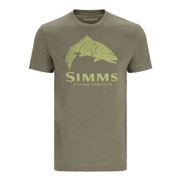 Tricou Simms Wood Trout Fill T-Shirt, Military Hthr Neon