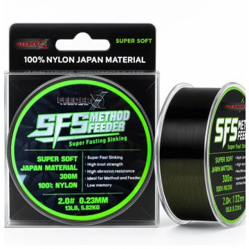 Fir Monofilament FeederX SFS Method Feeder Super Soft, Negru, 300m