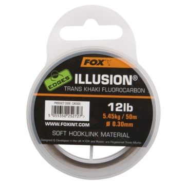 Fir Fluorocarbon FOX Illusion Soft Hooklink Trans Khaki, 50m