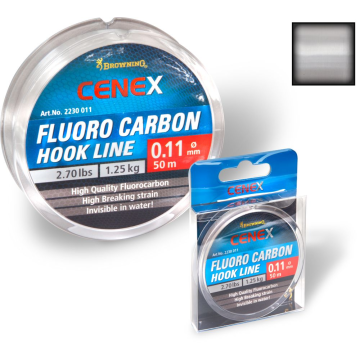 Fir Fluorocarbon Browning Cenex Fluoro Carbon Hook Line, Transparent, 50m