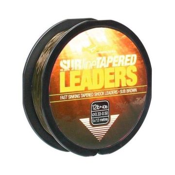 Fir Inaintas Conic Korda SUBline Tapered Leaders, Sub Brown, 5x12m