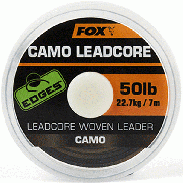 Fir Leadcore Fox Camo Woven Leader, 50lbs