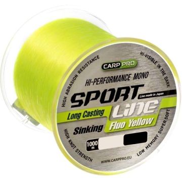 Fir Monofilament Carp Pro Sport Line, Fluo Yellow, 1000m