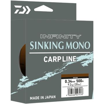 Fir Monofilament Daiwa Infinity Sinking Carp Line, Brown, 500m