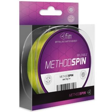 Fir Monofilament Delphin FIN Method SPIN Inflexibile, Galben Fluo, 150m