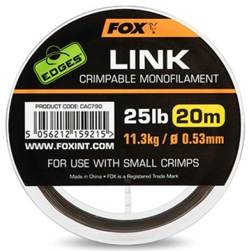 Fir Monofilament FOX Edges Link Crimpable Mono Khaki, 20m
