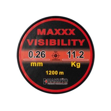 Fir Monofilament Hakuyo Maxxx Visibility, Rosu Fluo Neon, 1200m