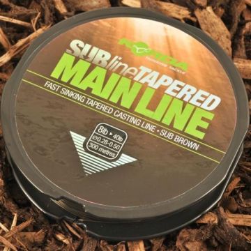 Fir Monofilament Conic Korda SUBline Tapered Mainline, Sub Brown, 300m/rola