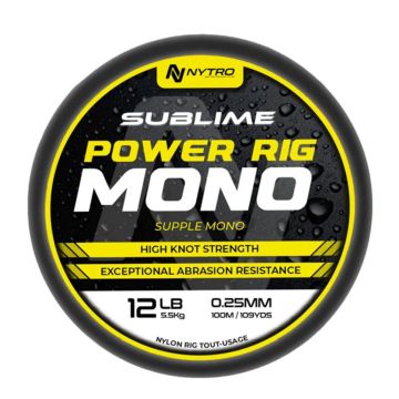 Fir Monofilament Nytro Sublime Power Rig Mono, Transparent, 100m