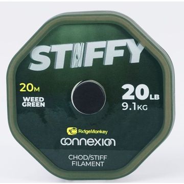 Fir Monofilament Rigid RidgeMonkey Connexion Stiffy ChodStiff Rig Filament, Weed Green, 20m