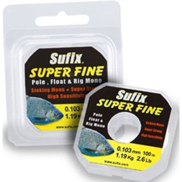 Fir Monofilament Sufix Super Fine, Crystal Clear, 50m
