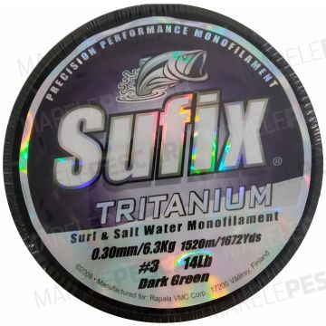 Fir Monofilament Sufix Tritanium Dark Green, 680m - 1905m