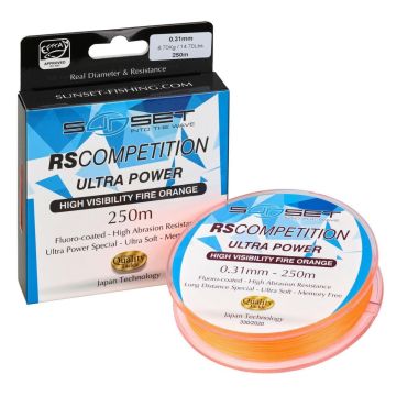 Fir Monofilament Sunset RS Competition Ultra Power Hi-Visibility, Orange, 250m