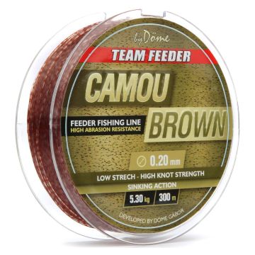 Fir Monofilament Team Feeder By Dome, Camou Brown, 300m