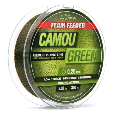 Fir Monofilament Team Feeder by Dome, Camou Green, 300m