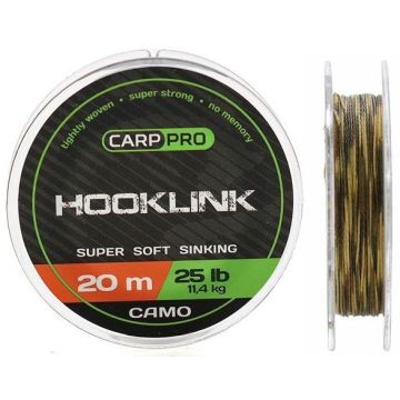 Fir Textil Carp Pro Hooklink Super Soft Sinking, Camo, 20m