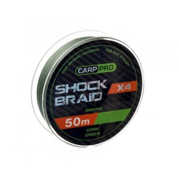 Fir Textil Carp Pro Sinking Shock Braid Dark Green, 20lbs/9.35kg, 50m