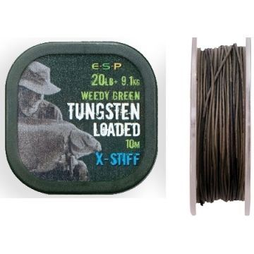 Fir Textil cu Camasa ESP Tungsten Loaded X-Stiff, 20lbs, 9.1kg, Weedy Green, 10m