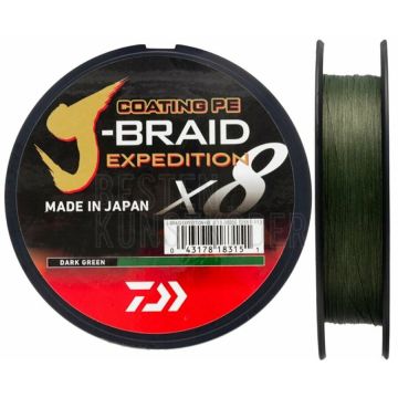 Fir Textil Daiwa J-Braid Expedition X8 Coating PE, Dark Green, 150m