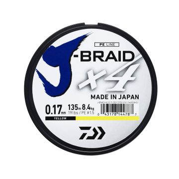 Fir Textil Daiwa J-Braid X4 135m Galben