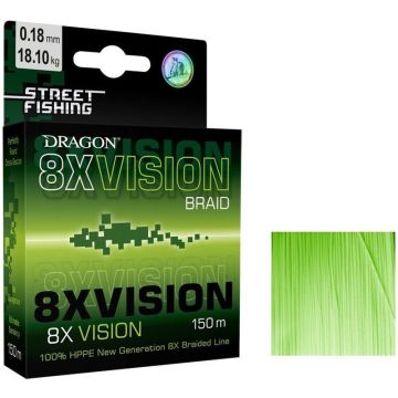 Fir Textil Dragon Street Fishing 8X Vision, Zielona Fluo, 150m
