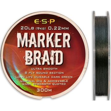 Fir Textil ESP Marker Braid, Verde Inchis, 0.22mm, 9kg, 300m